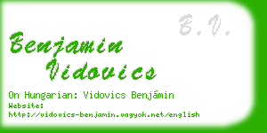 benjamin vidovics business card